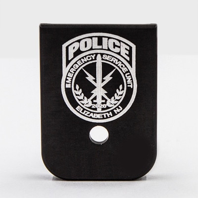 Engraved New Jersey Police Design on a base plate