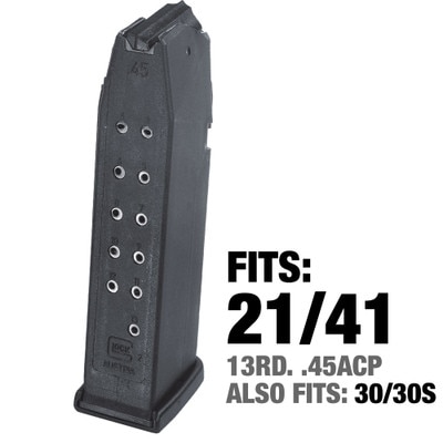 fits Glock 21, 41 13 rounds .45acp